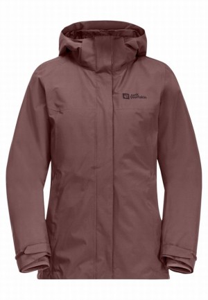 Jack Wolfskin Luntal 3in1 Jassen Dames Rood | 55381324