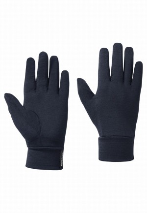 Jack Wolfskin Merino Handschoenen Heren Donkerblauw | 59555701