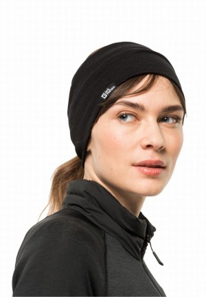 Jack Wolfskin Merino Hoofdband Dames Zwart | 67227528