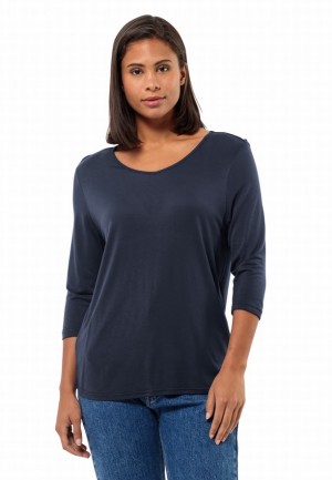 Jack Wolfskin Mola 3/4 T-shirts Dames Donkerblauw | 83735881