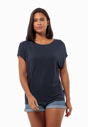 Jack Wolfskin Mola T-shirts Dames Donkerblauw | 20104810