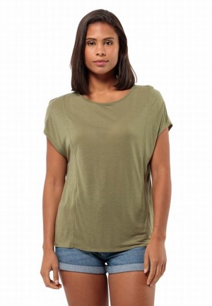 Jack Wolfskin Mola T-shirts Dames Olijfgroen | 31665907
