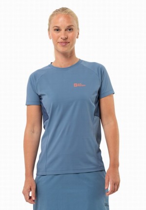 Jack Wolfskin Narrows T-shirts Dames Blauw | 33389688