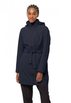 Jack Wolfskin Norden Port Regenjas Dames Donkerblauw | 12560777
