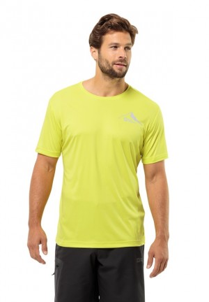Jack Wolfskin Peak Graphic T-shirts Heren Geel | 89786848