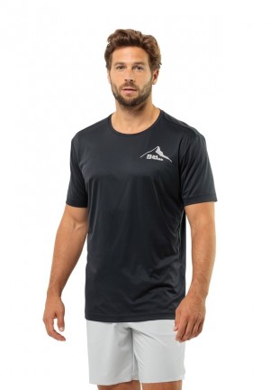 Jack Wolfskin Peak Graphic T-shirts Heren Zwart | 24730477