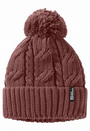 Jack Wolfskin Pompom Muts Dames Rood | 14015375