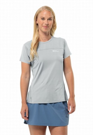 Jack Wolfskin Prelight Chill T-shirts Dames Grijs | 33357137