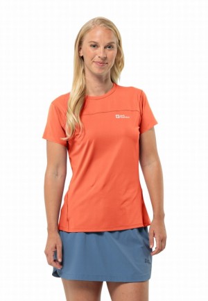 Jack Wolfskin Prelight Chill T-shirts Dames Oranje | 57211157