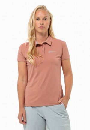 Jack Wolfskin Prelight Trail Poloshirt Dames Roze | 73582802