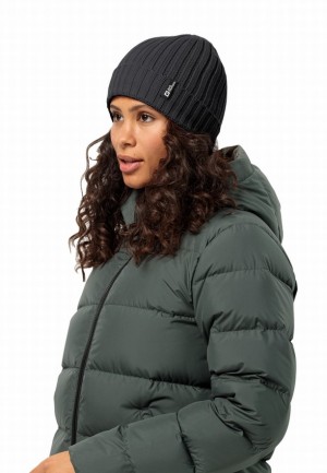 Jack Wolfskin Rib Knit Muts Dames Zwart | 25217742