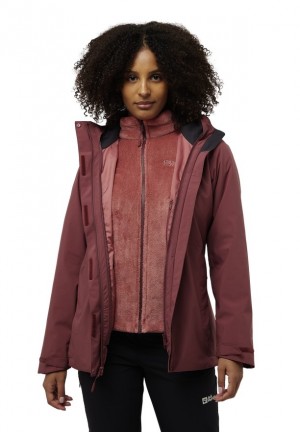 Jack Wolfskin Rotwand 3in1 Jassen Dames Rood | 17305308