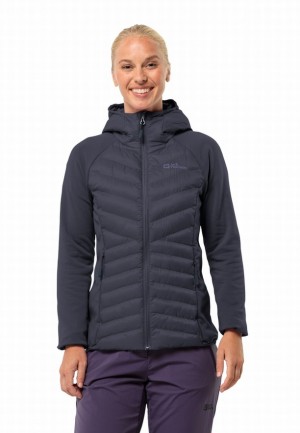 Jack Wolfskin Routeburn Pro Hybrid Jassen Dames Donkerblauw | 17683208