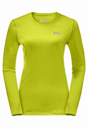 Jack Wolfskin Skyhermal L/s T-shirts Dames Groen | 77405431