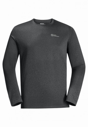 Jack Wolfskin Skyhermal L/s T-shirts Heren Zwart | 89337892