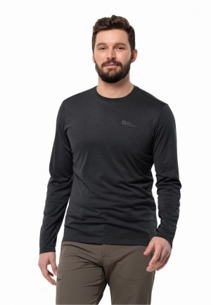 Jack Wolfskin Skyhermal L/s T-shirts Heren Zwart | 76888975