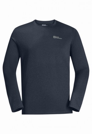 Jack Wolfskin Skyhermal L/s T-shirts Heren Donkerblauw | 37837973