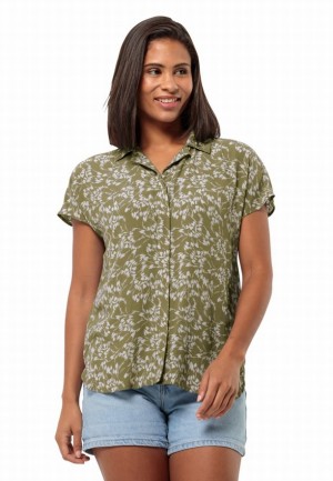 Jack Wolfskin Sommerwiese Overhemd Dames Olijfgroen | 39969087