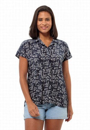 Jack Wolfskin Sommerwiese Overhemd Dames Donkerblauw | 18889453