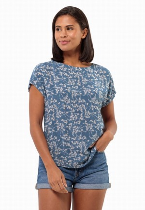 Jack Wolfskin Sommerwiese T-shirts Dames Blauw | 73756312