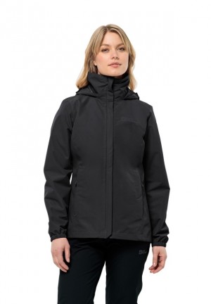 Jack Wolfskin Stormy Point 2l Regenjassen Dames Zwart | 46972543