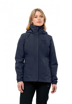 Jack Wolfskin Stormy Point 2l Regenjassen Dames Donkerblauw | 26899743