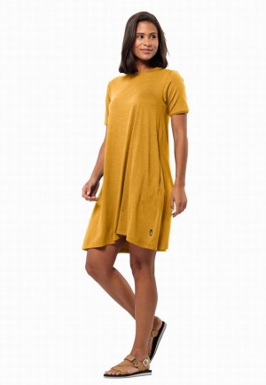 Jack Wolfskin Travel Jurk Dames Geel | 68087853