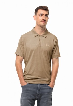 Jack Wolfskin Travel Poloshirt Heren Bruin | 10054178