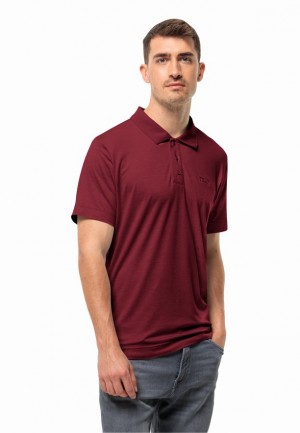 Jack Wolfskin Travel Poloshirt Heren Rood | 83695594