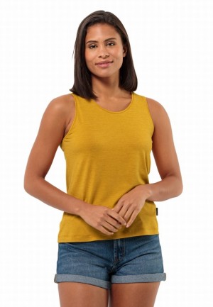 Jack Wolfskin Travel Tanktop Dames Geel | 78920601