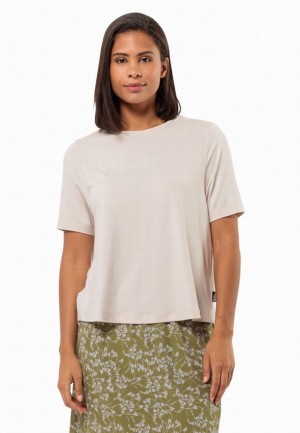 Jack Wolfskin Travel T-shirts Dames Wit | 92303727