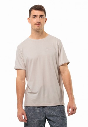 Jack Wolfskin Travel T-shirts Heren Beige | 97081093