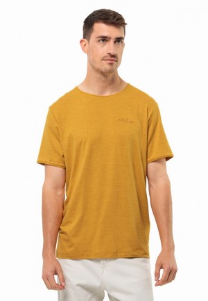 Jack Wolfskin Travel T-shirts Heren Geel | 67495631