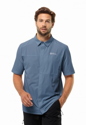 Jack Wolfskin Vandra S/s Overhemd Heren Blauw | 56047015