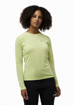 Jack Wolfskin Vonnan Ls T-shirts Dames Geel | 94403625