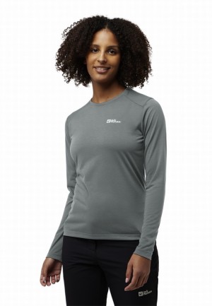 Jack Wolfskin Vonnan Ls T-shirts Dames Grijs | 38369864
