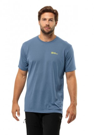 Jack Wolfskin Vonnan S/s T-shirts Heren Blauw | 53712899