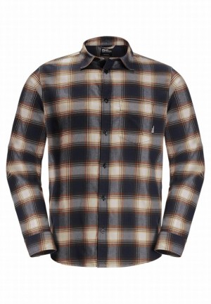 Jack Wolfskin Wanderweg Overhemd Heren Donkerblauw | 21698054