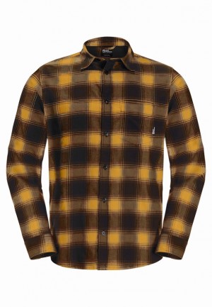 Jack Wolfskin Wanderweg Overhemd Heren Geel | 45725437