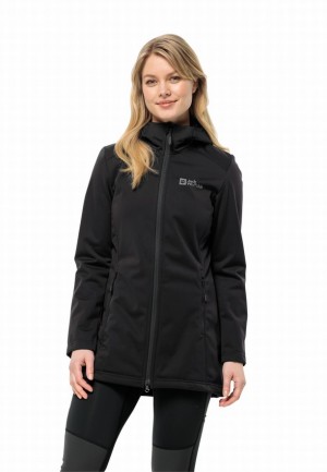 Jack Wolfskin Windhain Softshell Jas Dames Zwart | 88507460