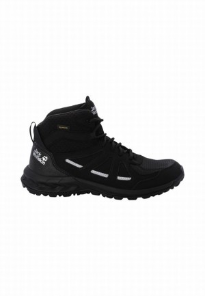 Jack Wolfskin Woodland 2 Texapore Mid Wandelschoenen Dames Zwart | 50065761