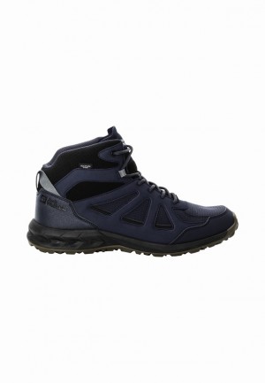 Jack Wolfskin Woodland 2 Texapore Mid Wandelschoenen Heren Donkerblauw | 91724340