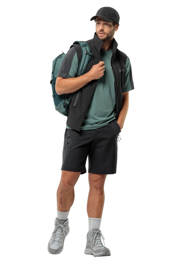 Jack Wolfskin Active Track Korte Broek Heren Zwart | 25858676
