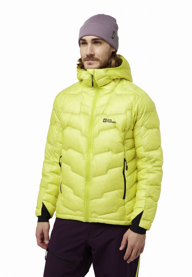 Jack Wolfskin Alpspitze Hoody Donsjas Heren Geel | 39264329