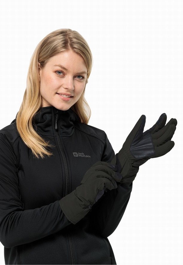 Jack Wolfskin Alpspitze Merino Handschoenen Dames Zwart | 20078344