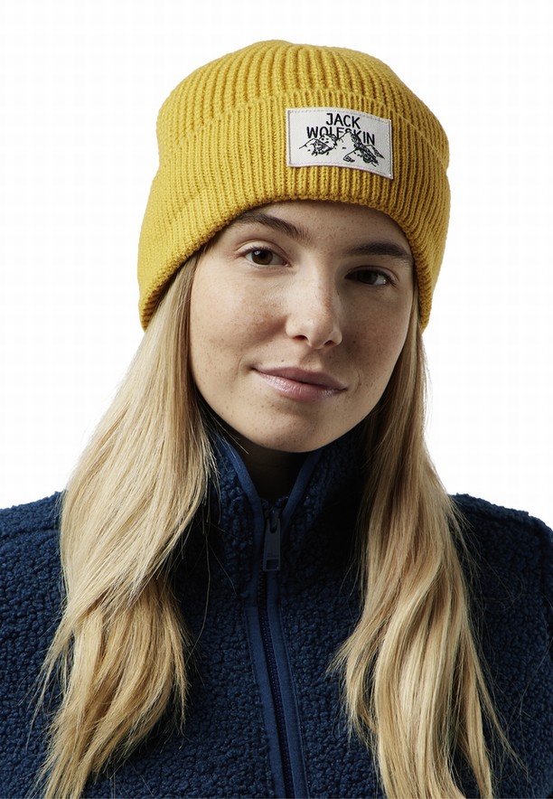 Jack Wolfskin Badge Muts Heren Geel | 49973042