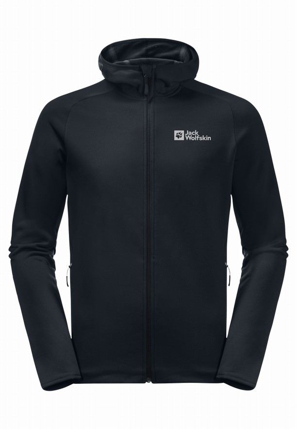 Jack Wolfskin Baiselberg Hooded Fz Fleece Jassen Heren Zwart | 44519554