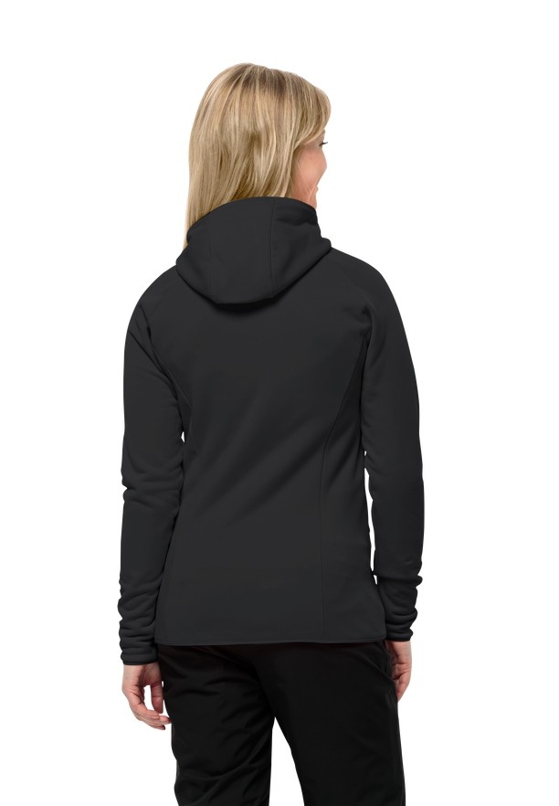 Jack Wolfskin Baiselberg Hooded Fz Fleece Jassen Dames Zwart | 50608904