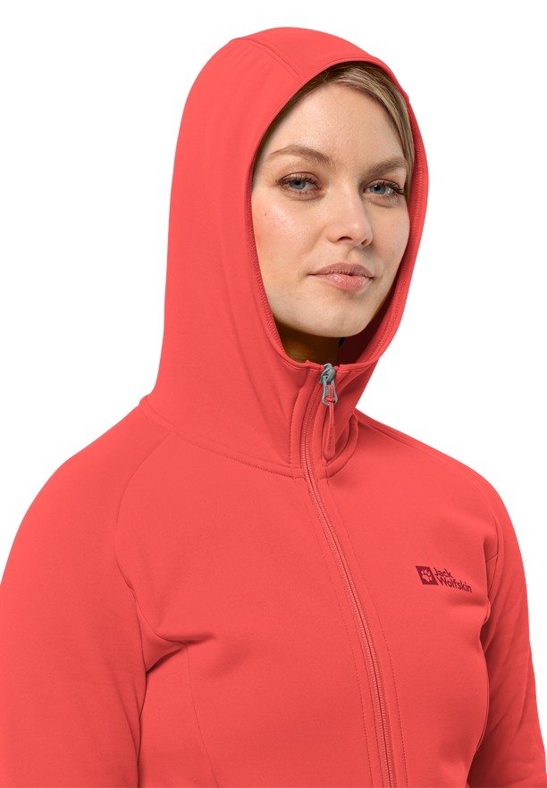 Jack Wolfskin Baiselberg Hooded Fz Fleece Jassen Dames Rood | 54480666
