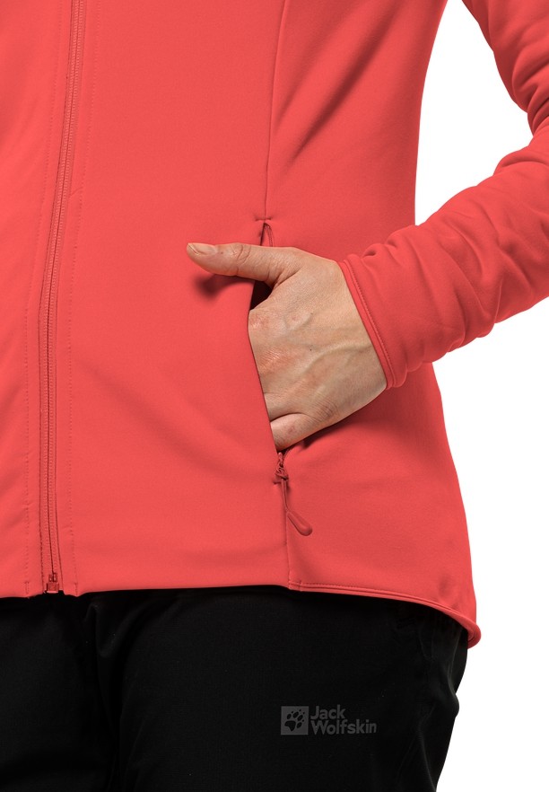 Jack Wolfskin Baiselberg Hooded Fz Fleece Jassen Dames Rood | 54480666